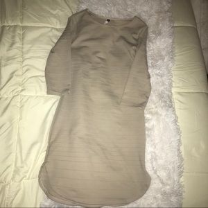 Plain Tan Mini Dress
